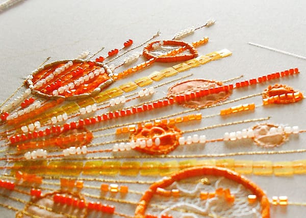 Tambour beading embroidery